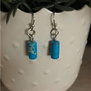 Handmade Blue Silver Dangle Earrings